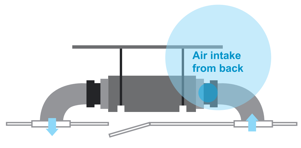 ai air conditioner duct air intake from back,AI midea, Midea air conditioner, Midea US, Midea america